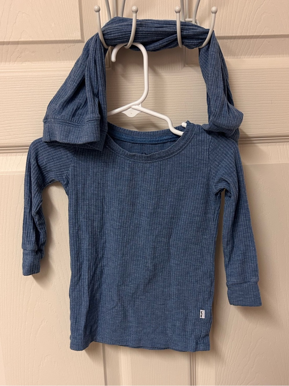 Little Sleepies blue ribbed two piece set